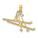 14K Yellow Gold Polished and Engraved Snow Skies, Boot & Pole Charm Pendant - (A93-485) 14K Yellow Gold Polished and Engraved Snow Skies, Boot & Pole Charm Pendant - (A93-485)