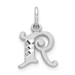 14K White Gold Diamond-cut Initial Letter R Charm Pendant - (A98-496)