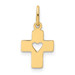 14K Yellow Gold Polished Cross with Heart Pendant - (B11-103) 14K Yellow Gold Polished Cross with Heart Pendant - (B11-103)
