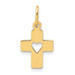 14K Yellow Gold Polished Cross with Heart Pendant - (B11-103) 14K Yellow Gold Polished Cross with Heart Pendant - (B11-103)