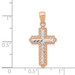 14K Rose Gold Rhodium Diamond-cut Cross Pendant - (B11-445) 14K Rose Gold Rhodium Diamond-cut Cross Pendant - (B11-445)