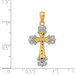 14K Yellow Gold and Rhodium Diamond-cut Cross Pendant - (B11-693) 14K Yellow Gold and Rhodium Diamond-cut Cross Pendant - (B11-693)