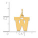 14K Yellow Gold Small Block Initial Letter W Charm Pendant - (B11-887)