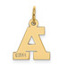 14K Yellow Gold Small Block Initial Letter A Charm Pendant - (B11-905)