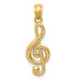 14K Yellow Gold Polished Music Note Pendant - (B11-906)