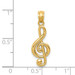 14K Yellow Gold Polished Music Note Pendant - (B11-906)