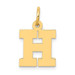 14K Yellow Gold Small Block Letter Initial H Charm Pendant - (B11-986)