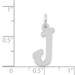 14K White Gold Medium Script Initial Letter J Charm Pendant - (B13-157)