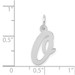 14K White Gold Medium Script Initial Letter O Charm Pendant - (B13-191)