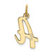 14K Yellow Gold Medium Script Initial Letter A Charm Pendant - (B13-227)