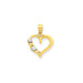 14K Yellow Gold & Rhodium Heart Pendant - (B13-230) 14K Yellow Gold & Rhodium Heart Pendant - (B13-230)