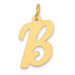 14K Yellow Gold Medium Script Initial Letter B Charm Pendant - (B13-310)