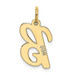 14K Yellow Gold Medium Script Initial Letter B Charm Pendant - (B13-310)