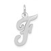 14K White Gold Medium Script Initial Letter F Charm Pendant - (B13-354)