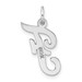 14K White Gold Medium Script Initial Letter F Charm Pendant - (B13-354)