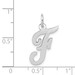 14K White Gold Medium Script Initial Letter F Charm Pendant - (B13-354)