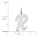 14K White Gold Medium Script Initial Letter R Charm Pendant - (B13-403)