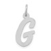14K White Gold Medium Script Initial Letter G Charm Pendant - (B13-425)