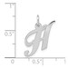 14K White Gold Small Fancy Script Initial Letter H Charm Pendant - (B13-497)