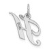 14K White Gold Small Fancy Script Initial Letter H Charm Pendant - (B13-497)