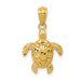 14K Yellow Gold Polished & Textured Small DC Turtle Pendant - (B13-503) 14K Yellow Gold Polished & Textured Small DC Turtle Pendant - (B13-503)