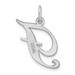 14K White Gold Medium Fancy Script Initial Letter F Charm Pendant - (B13-520)