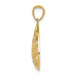 14K Yellow Gold Polished & Textured Small Filigree Teardrop Pendant - (B14-369)