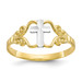 10K Yellow Gold & Rhodium Polished Cross Ring - Size 6 - (B32-681) 10K Yellow Gold & Rhodium Polished Cross Ring - Size 6 - (B32-681)