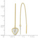 14k Two-tone Gold Polished Satin and Diamond-cut Heart Threader Earrings - (B42-598)