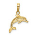 14K Yellow Gold Dolphin Jumping Pendant - (A83-211)