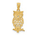 14K Yellow Gold & Rhodium Owl Pendant - (A83-241) 14K Yellow Gold & Rhodium Owl Pendant - (A83-241)