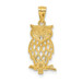 14K Yellow Gold & Rhodium Owl Pendant - (A83-241) 14K Yellow Gold & Rhodium Owl Pendant - (A83-241)