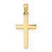 14K Yellow Gold Beveled Cross Charm - (A83-536)