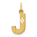 14K Yellow Gold Initial Letter J Charm Pendant - (A83-771)