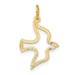 14K Yellow Gold Satin & Diamond-cut Dove Charm - (A83-797)