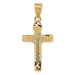 14K Two-tone Gold Diamond-cut Small Block Lattice Cross w/Crucifix Pendant - (A83-835) 14K Two-tone Gold Diamond-cut Small Block Lattice Cross w/Crucifix Pendant - (A83-835)