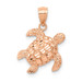 14K Rose Gold Diamond-cut Turtle Pendant - (A84-147) 14K Rose Gold Diamond-cut Turtle Pendant - (A84-147)