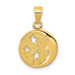 14K Yellow Gold Polished Flat-Backed Moon with Three Stars Pendant - (A84-408)