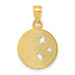 14K Yellow Gold Polished Flat-Backed Moon with Three Stars Pendant - (A84-408)