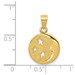 14K Yellow Gold Polished Flat-Backed Moon with Three Stars Pendant - (A84-408)