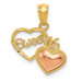 14K Two-tone Gold Sweet 16 Heart Pendant - (A84-556) 14K Two-tone Gold Sweet 16 Heart Pendant - (A84-556)