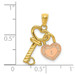 14K Two-tone Gold Heart Lock & Key Pendant - (A84-590) 14K Two-tone Gold Heart Lock & Key Pendant - (A84-590)