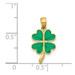 14K Yellow Gold 4-Leaf Clover Translucent Acrylic Pendant - (A85-257)