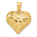 14K Yellow Gold Textured Puff Heart Pendant - (A85-712) 14K Yellow Gold Textured Puff Heart Pendant - (A85-712)