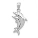 14k White Gold Dolphin Pair Pendant - (A85-764)
