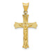 14K Yellow Gold Polished Satin and Diamond-cut Crucifix Pendant 27.5mm length - (A85-825) 14K Yellow Gold Polished Satin and Diamond-cut Crucifix Pendant 27.5mm length - (A85-825)
