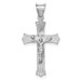 Crucifix Pendant with Textured Ray Pattern Cross and Budded Ends - 14K White Gold - (A86-185) Crucifix Pendant with Textured Ray Pattern Cross and Budded Ends - 14K White Gold - (A86-185)