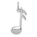 14K White Gold Polished Flat-Backed Musical Note Charm - (A86-271)