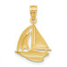 14K Yellow Gold Sailboat Pendant - (A86-911)