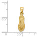 14K Yellow Gold Polished and Textured Flip Flop Pendant - (A87-426) 14K Yellow Gold Polished and Textured Flip Flop Pendant - (A87-426)